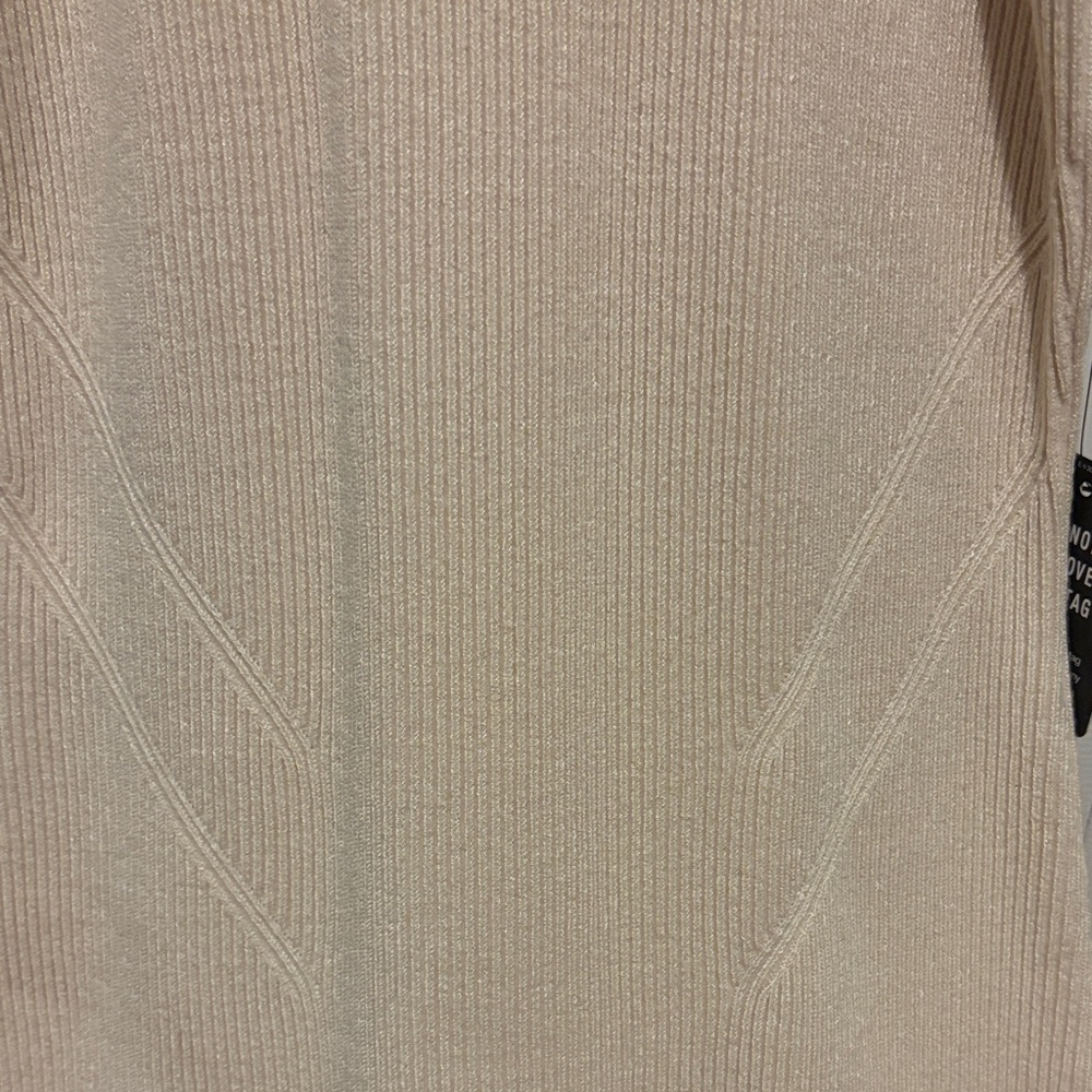 Express Cream Ribbed Midi Dress - Picture 3 of 8